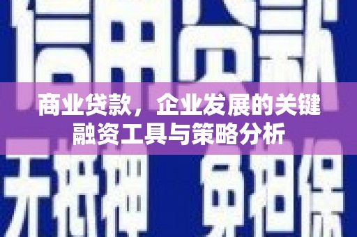 成安商业贷款，企业发展的关键融资工具与策略分析