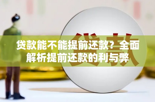 成安贷款能不能提前还款？全面解析提前还款的利与弊