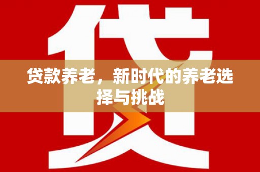 成安贷款养老，新时代的养老选择与挑战