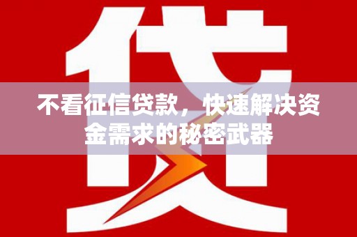 成安不看征信贷款，快速解决资金需求的秘密武器